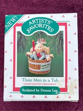 Hallmark Artists' Favorites Three Men in a Tub Ornament - 1987 Vintage